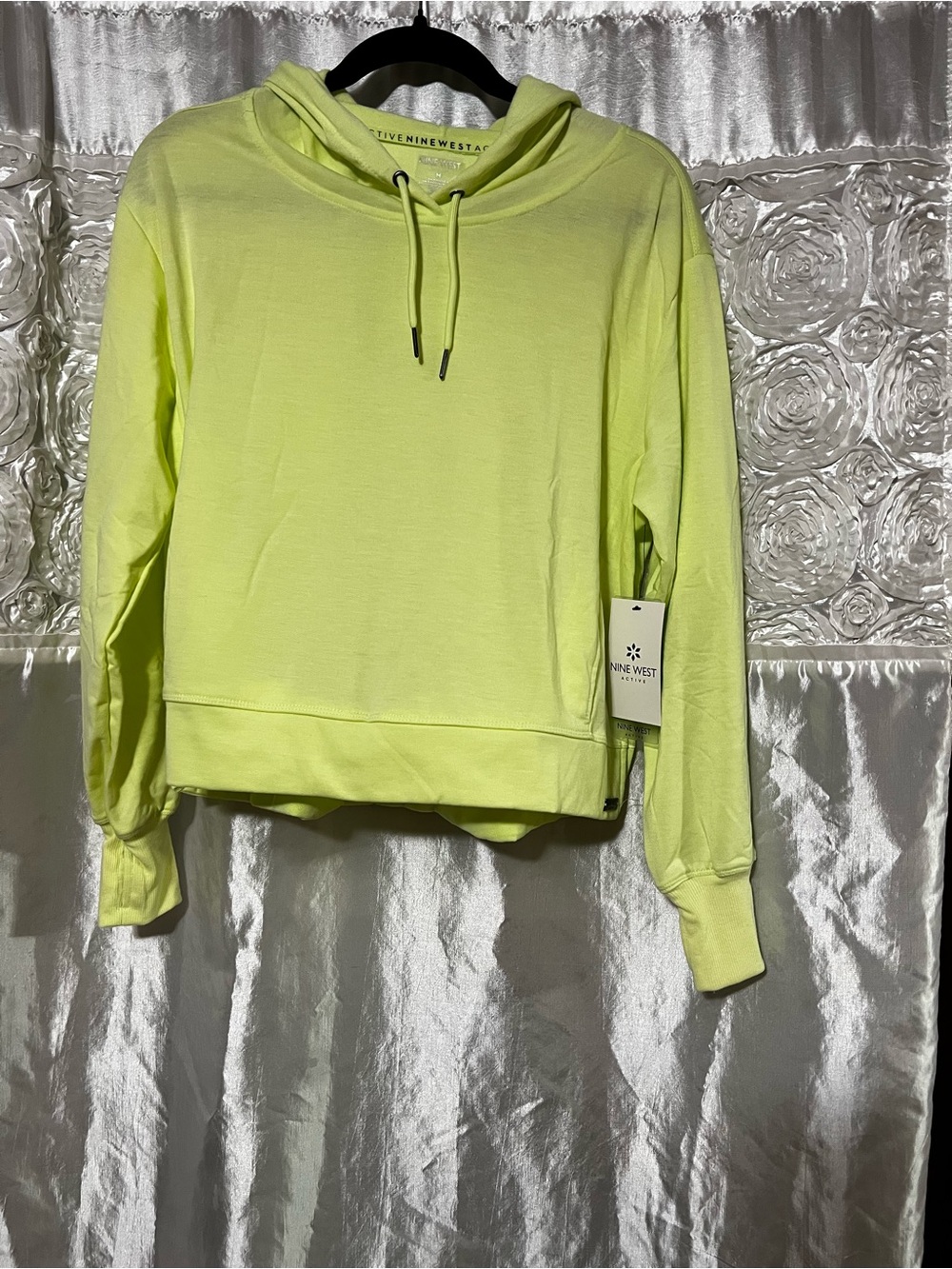 Nine West Neon Lime Green Lightweight Hoodie